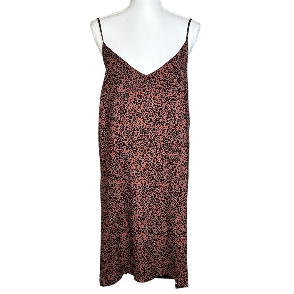 GB Lounge Dress With Topper Set Size XL Brown Black Animal Rayon Loungewear